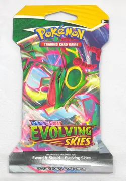 Pokemon TCG Sleeved Sword & Shield Evolving Skies Booster Pack (Factory Sealed) - Image 1