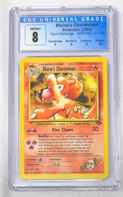Pokemon TCG Blaine's Charmeleon Gym Challenge 1999 CGC 8 NM/MINT Blue Label - Image 1