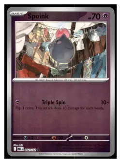 Spoink Reverse Holo - ME01: Mega Evolution 062/132 -Common- Pokemon NM - Image 1
