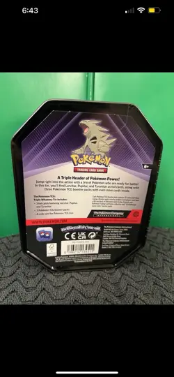 Pokemon TCG: Scarlet & Violet Tyranitar Triple Whammy Tin - Sealed - Brand New - Image 2