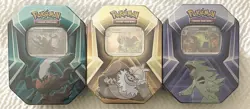 3 TIN LOT~POKEMON TRIPLE WHAMMY TINS !! - Image 1