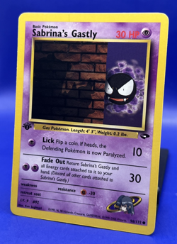 Pokemon Card 1st Edition Sabrina’s Gastly 93/132 Gym Heroes Common LP - Image 2