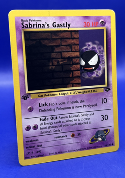 Pokemon Card 1st Edition Sabrina’s Gastly 93/132 Gym Heroes Common LP - Image 3