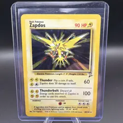 1999 Pokemon TCG Base Set Zapdos Holo Rare Card 16/102 - Image 1