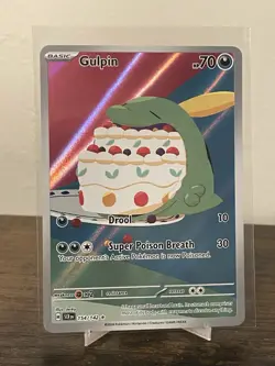 Pokemon Gulpin Rare IR Holo Card 154/142 Sv07: Stellar Crown Illustration NM - Image 1