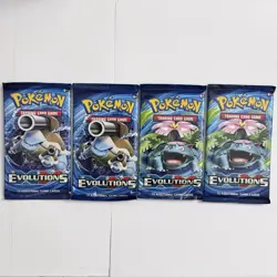 Pokemon XY Evolutions English Booster Trading Card Game 4 Pack Lot - Image 1