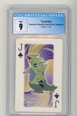 2012 Pokemon Tyranitar CGC 9 Japanese Black 2 Jack of clubs Playing Cards Mint - Image 1