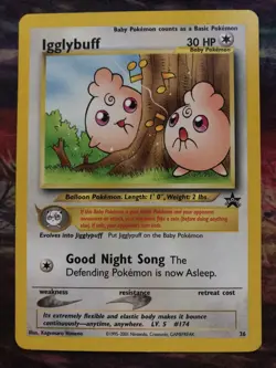 Igglybuff Black Star Promo 36 Mint WOTC Wizards Pokemon Card 1999 - Image 1