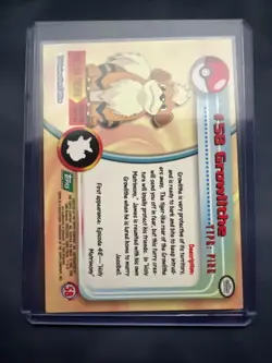 Pokemon Card Topps Chrome Growlithe #58 NM - Image 4