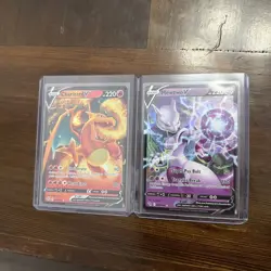 Pokemon Charizard And Mewtwo V Cards - Image 1
