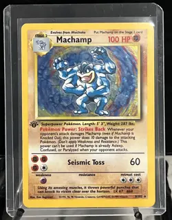 Machamp 8/102 1st Edition Holo Rare Base Set Pokemon TCG Card - Image 1