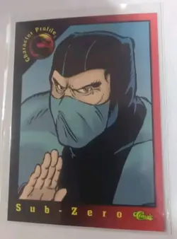 1994 CLASSIC GAMES MORTAL COMBAT #6 SUB-ZERO CARD - Image 1