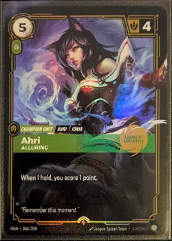 2025 Riftbound 066 Ahri Alluring Foil Riftbound Promo Cards (Launch Exclusive) - Image 1