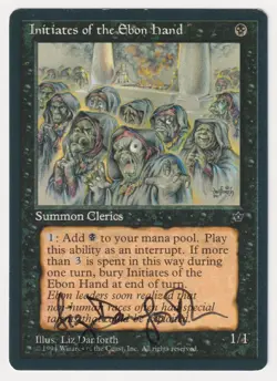 Signed Initiates of the Ebon Hand MP Fallen Empires Artist Liz Danforth 1994 MTG - Image 1
