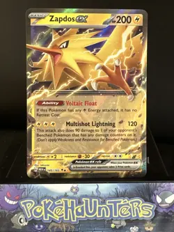Pokemon Card Zapdos ex 145/165 Scarlet & Violet 151 MEW EN Double Rare NM - Image 1