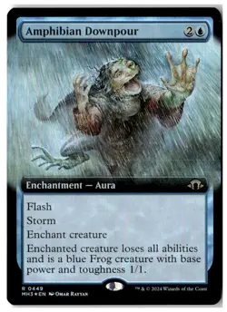 MTG Foil Amphibian Downpour - Modern Horizons 3 Moderately Played English - Image 1