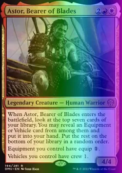 MTG Astor, Bearer of Blades (194/552) Dominaria United LP FOIL - Image 1