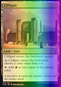 MTG Cliffgate (350/1080) Commander Legends Battle for Baldur's Gate LP FOIL - Image 1