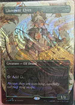 MTG Llanowar Elves Secret Lair Halo Foil Magic The Gathering - Image 1