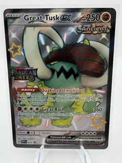 JUMBO Pokemon Great Tusk ex SVP 072 Black Star Promo Paldean Fates Stamped NM - Image 1