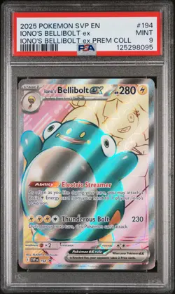 2025 POKEMON SVP EN-SV BLACK STAR PROMO #194 IONO'S BELLIBOLT EX PSA 9 - Image 1