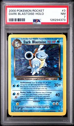 Pokemon TCG: Dark Blastoise 3/82 Team Rocket WoTC Holo Rare PSA 7 NM - Image 1