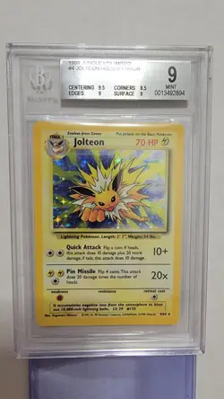 BGS 9 - Pokemon TCG Jolteon Jungle 4/64 Holo - NO SYMBOL ERROR - RARE VINTAGE - Image 1