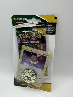 New Sealed 🔥 Pokemon TCG Evolving Skies Blister Pack Eevee Promo & Coin - Image 1