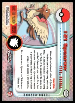 Pokemon Spearow [Tekno] #21 Pokemon 2000 Topps Chrome LP - Image 2