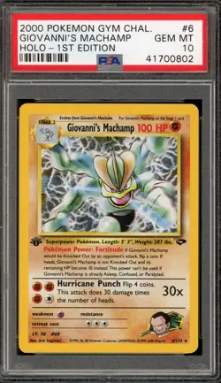 Pokemon Giovanni's Machamp Gym Challenge 1st Edition Holo Rare #6 PSA 10 - Image 1