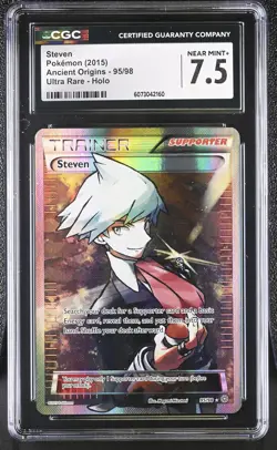 CGC 7.5 Steven 2015 Ancient Origins 95/98 Ultra Rare Holo Pokemon Card - Image 1