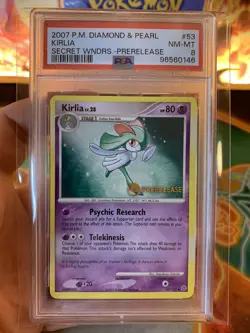 2007 Pokemon Diamond & Pearl Secret Wonders Kirlia 53/132 Prerelease - PSA 8 - Image 2