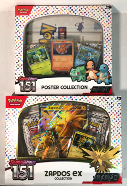 Pokemon TCG: 151 Zapdos EX & Poster Collection Box LOT - 7 Booster Packs - Image 1