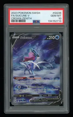 2023 Pokemon Sword & Shield Crown Zenith #GG38 FULL ART/SUICUNE V PSA 10 - Image 1