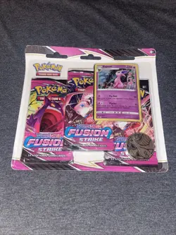 Pokemon TCG - Sword & Shield Fusion Strike 3-Pack Blister Espeon SEALED - Image 1