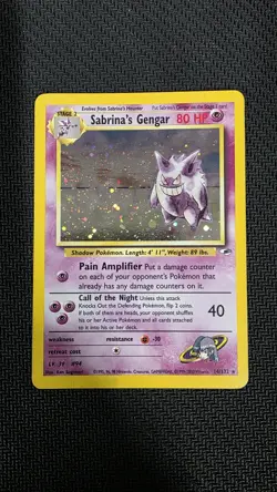 SWIRL 2000 Pokemon Gym Heroes Sabrina's Gengar 14/132 Holo Foil WOTC Unlimited - Image 1