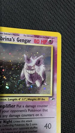 SWIRL 2000 Pokemon Gym Heroes Sabrina's Gengar 14/132 Holo Foil WOTC Unlimited - Image 4
