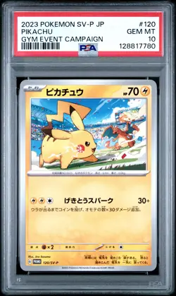 2023 POKEMON JPN SV-P PROMO GYM EVENT CAMPAIGN #120 PIKACHU PSA 10 - Image 1