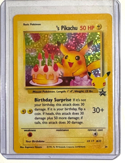 Pokemon Pikachu TCG Birthday Celebrations Holo Rare Card #24 Classic Collection - Image 1
