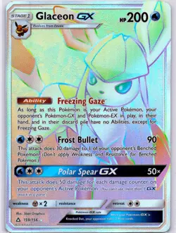 Glaceon GX - 159/156 - Secret Rare Pokemon Ultra Prism NM-LP - Image 1