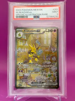 2023 POKEMON MEW EN-151 SPECIAL ILLUSTRATION RARE #201 ALAKAZAM EX PSA 9 - Image 1