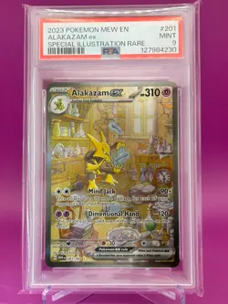 2023 POKEMON MEW EN-151 SPECIAL ILLUSTRATION RARE #201 ALAKAZAM EX PSA 9 - Image 2