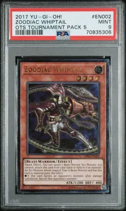 2017 Yu-Gi-Oh! Zoodiac Whiptail OTS Tournament Pack 5 OP05 UTR PSA 9 - Image 1