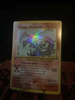 Pokemon TCG Shining Charizard Neo Destiny Holo Card 107 - Image 1