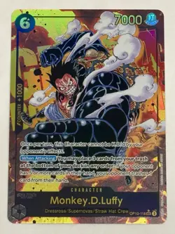 One Piece Monkey D Luffy OP10-118 Alt Art Royal Blood English Secret Rare Card - Image 1