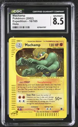CGC 8.5 Machamp 2002 Expedition 16/165 Holo Pokemon Card - Image 1