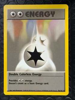 Double Colorless ENERGY 96/102 Base Set Series Uncommon Pokemon Card 1999 NM - Image 1