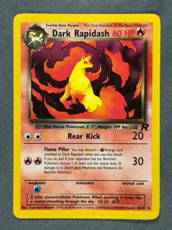 Dark Rapidash 44/82 Base Set Series Team Rocket Uncommon Stage 1 Pokemon Card NM - Image 1