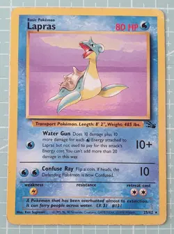 Lapras 25/62 Rare: Fossil Pokemon Trading Card Game TCG - Image 1