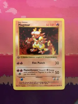 Pokemon Card Magmar Shadowless Base Set 1st Edition Uncommon 36/102 Near Mint - Image 1